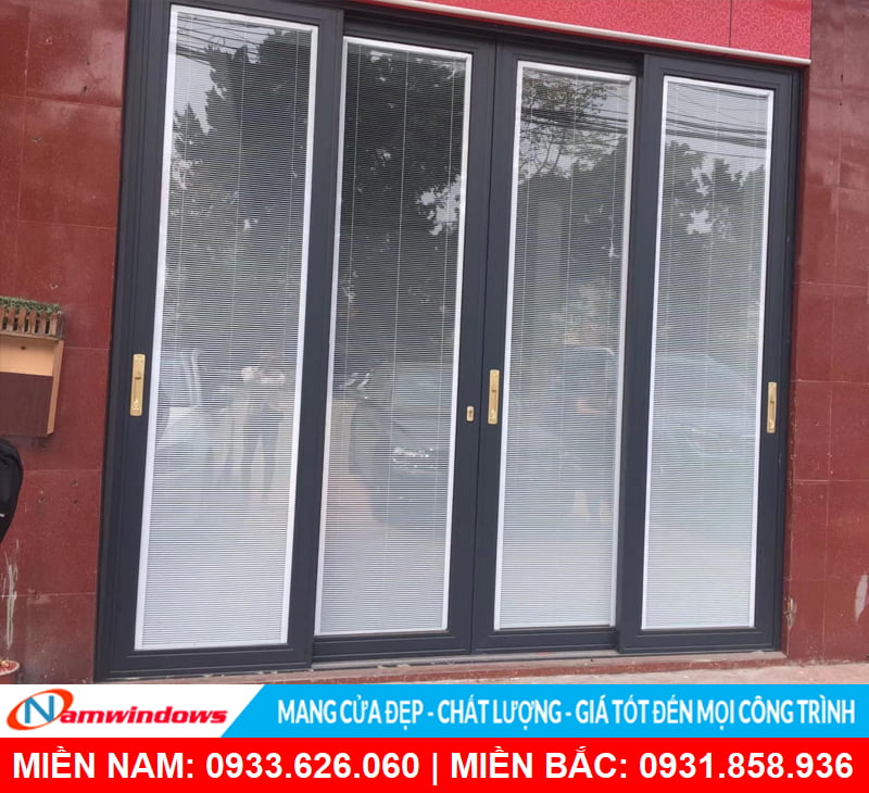 Kính hộp có rèm cho cửa nhôm