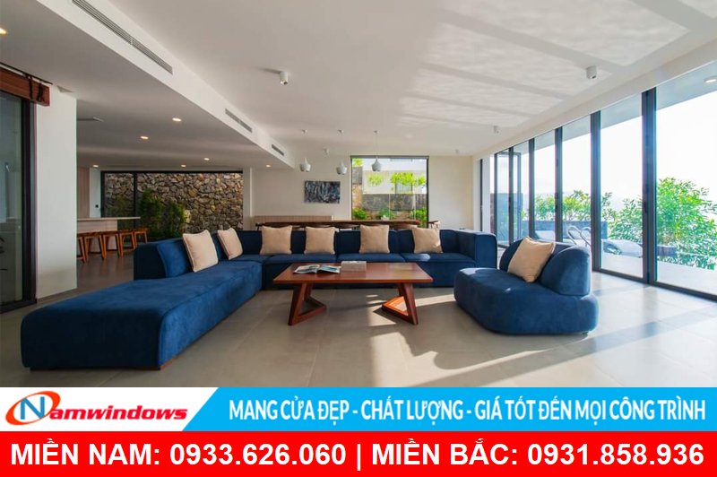 Mẫu cửa nhôm phòng khách đẹp