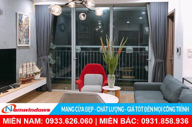 Mẫu cửa nhôm phòng khách đẹp