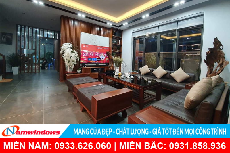 Mẫu cửa nhôm phòng khách đẹp