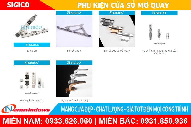 Phụ kiện sigico cho cửa sổ mở quay