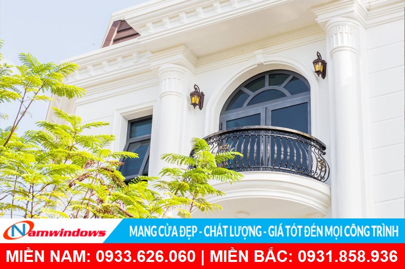 Cửa nhôm uốn vòm cho biệt thự
