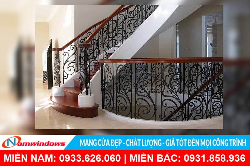 Lan can cầu thang sắt nghệ thuật