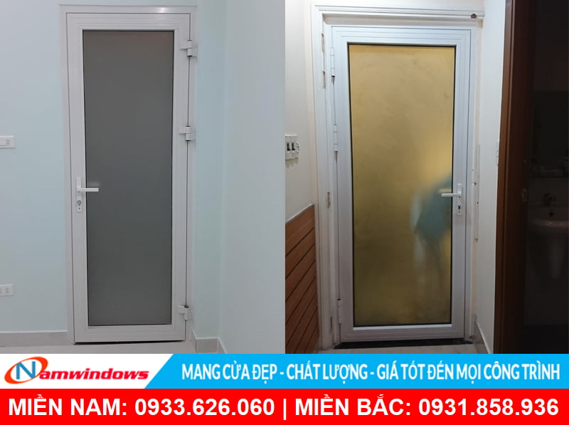 Cửa nhôm kính mờ không ô fix