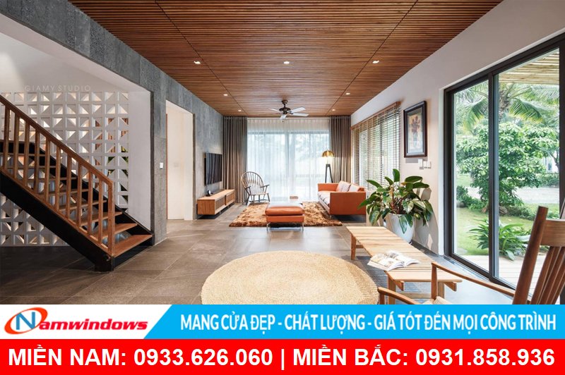 Lan can gỗ phong cách hiện đại