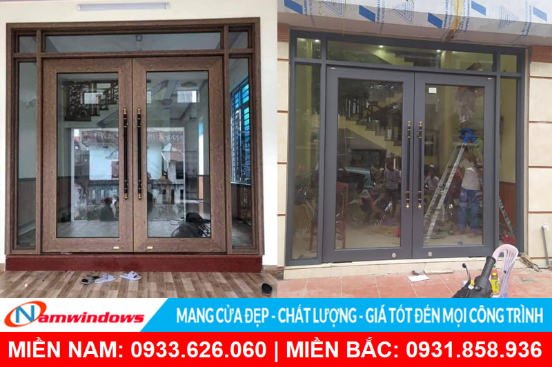 Mẫu cửa nhôm thủy lực đẹp