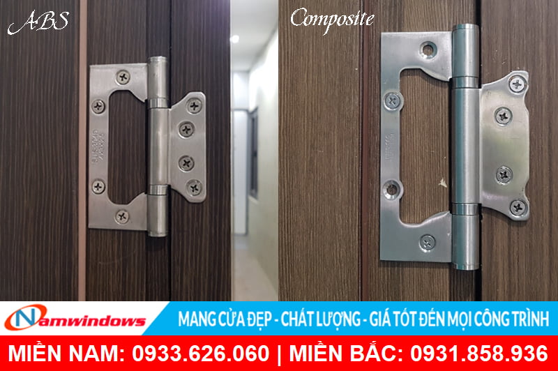 Bản lề lá cửa nhựa giả gỗ