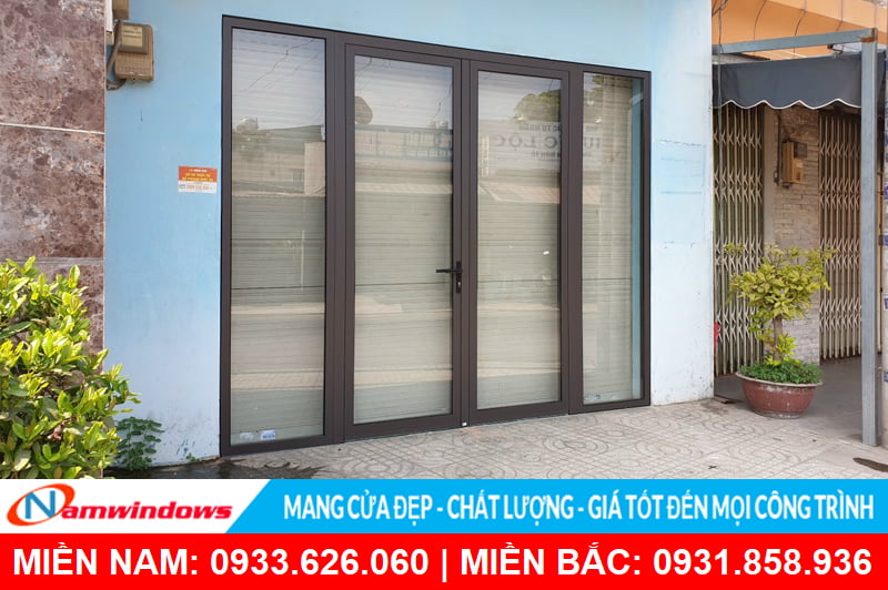 Cửa nhôm xingfa nhập khẩu màu nâu cafe