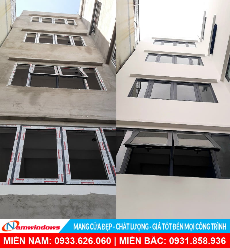 Cửa sổ mở hất cho nhà cao tầng