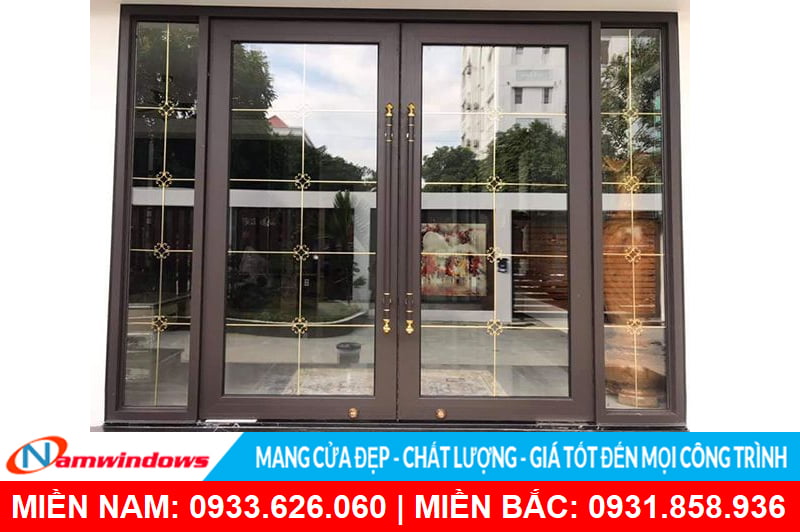 Mẫu cửa kính thủy lực khung nhôm