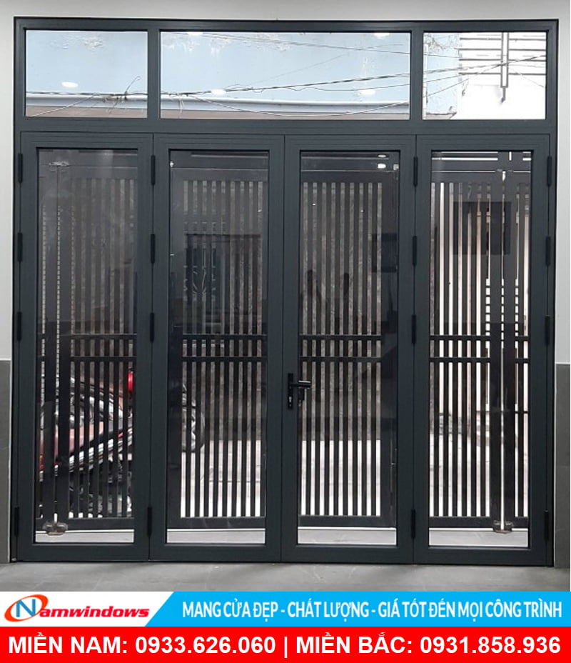 Cửa nhôm xingfa 4 cánh nhập khẩu phụ kiện Draho, linh kiện Namwindows