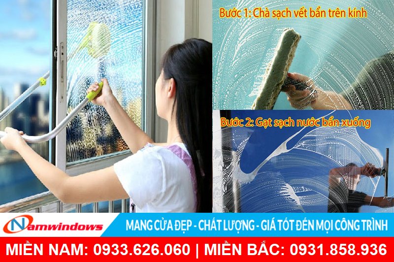 Lau chùi cửa kính đơn giản