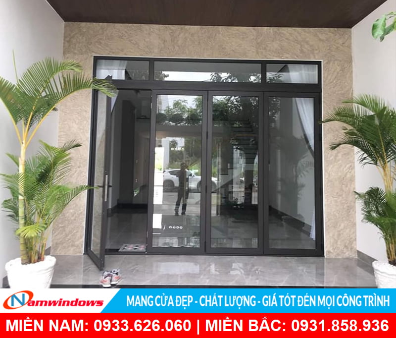 Mẫu cửa nhôm xếp trượt 4 cánh xingfa