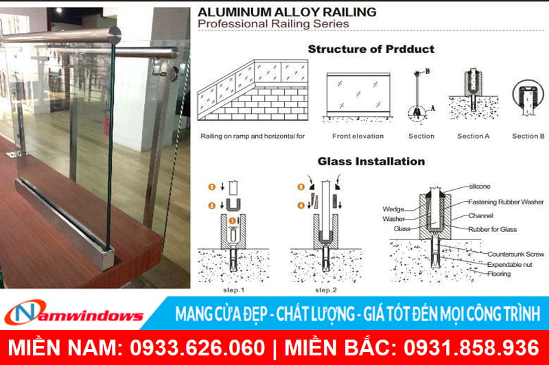 Cách thức vận hành lan can kính không trụ