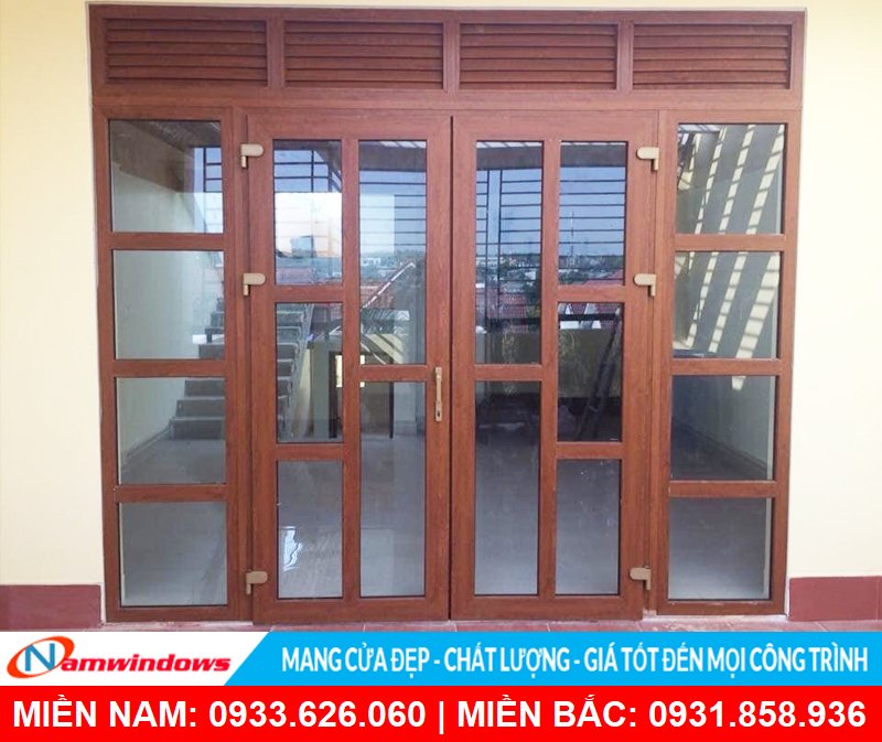 Cửa nhựa lõi thép màu vân gỗ