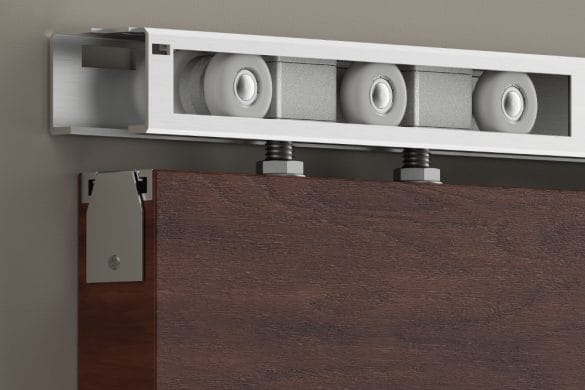 Bánh xe lùa treo 100kg 6 bánh nhựa, đế inox 201 - Ảnh 2