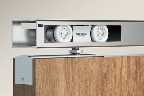 Bánh xe lùa treo 80kg 4 bánh nhựa, đế inox 201 ray hộp vuông - Ảnh 2