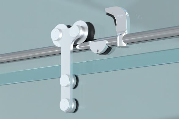 Bánh xe đôi cửa lùa kính ray Ø25 VICKINI 62004.001 SSS - Ảnh 2