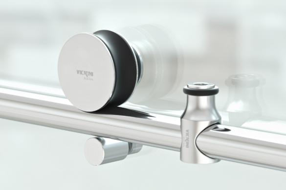Bánh xe cửa kính lùa ray Ø25 VICKINI 67007.001 SSS - Ảnh 2