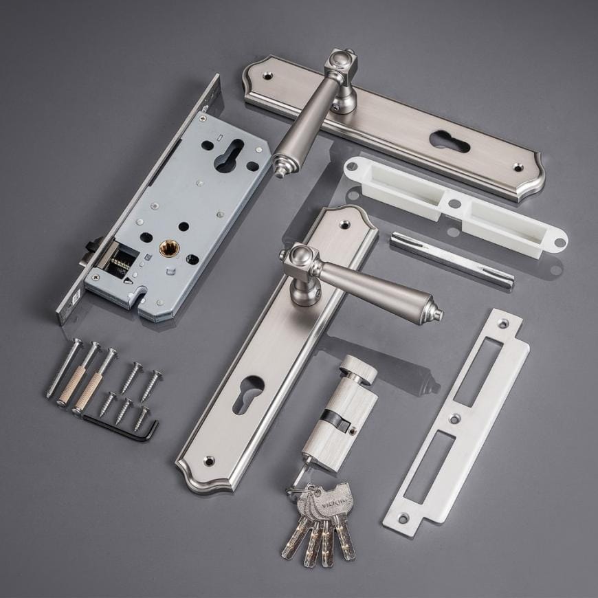 Khóa cửa HK kẽm VICKINI 35117.101 MSN dài 260 - Ảnh 3