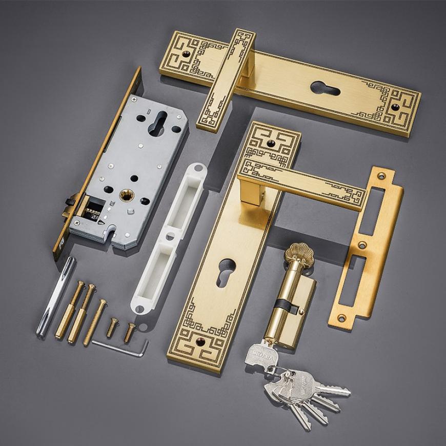 Khóa cửa bằng đồng VICKINI 38404.101 RG dài 280 - Ảnh 4