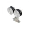 Bánh xe treo đôi 150kg inox 304, ray Inox tròn ø25