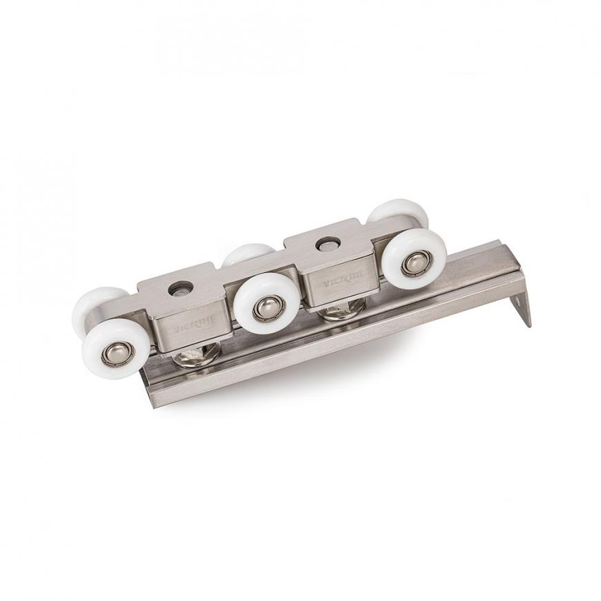 Bánh xe lùa treo 100kg 6 bánh nhựa, đế inox 201