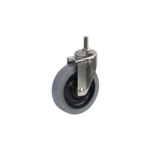 Bánh xe cọc vít nhựa TPR tĩnh điện BXD074 xoay không khóa càng inox