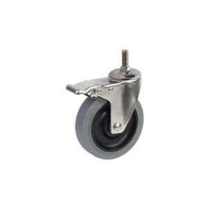 Bánh xe cọc vít nhựa TPR tĩnh điện BXD075 xoay khóa càng inox