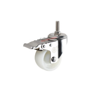 Bánh xe đẩy nhựa PA BXD010 cọc vít khóa kép càng inox