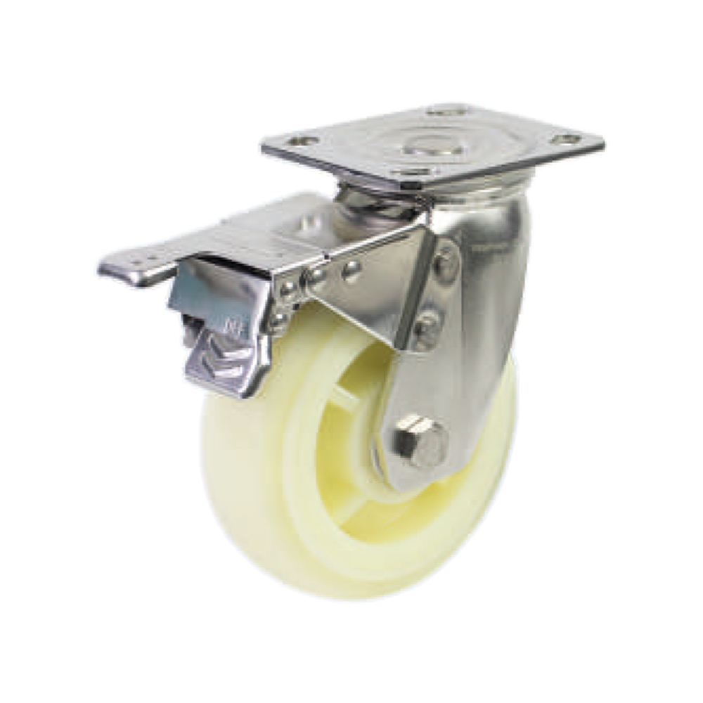 Bánh xe đẩy nhựa PP BXD113 xoay có khóa càng inox 304 - Ảnh 5