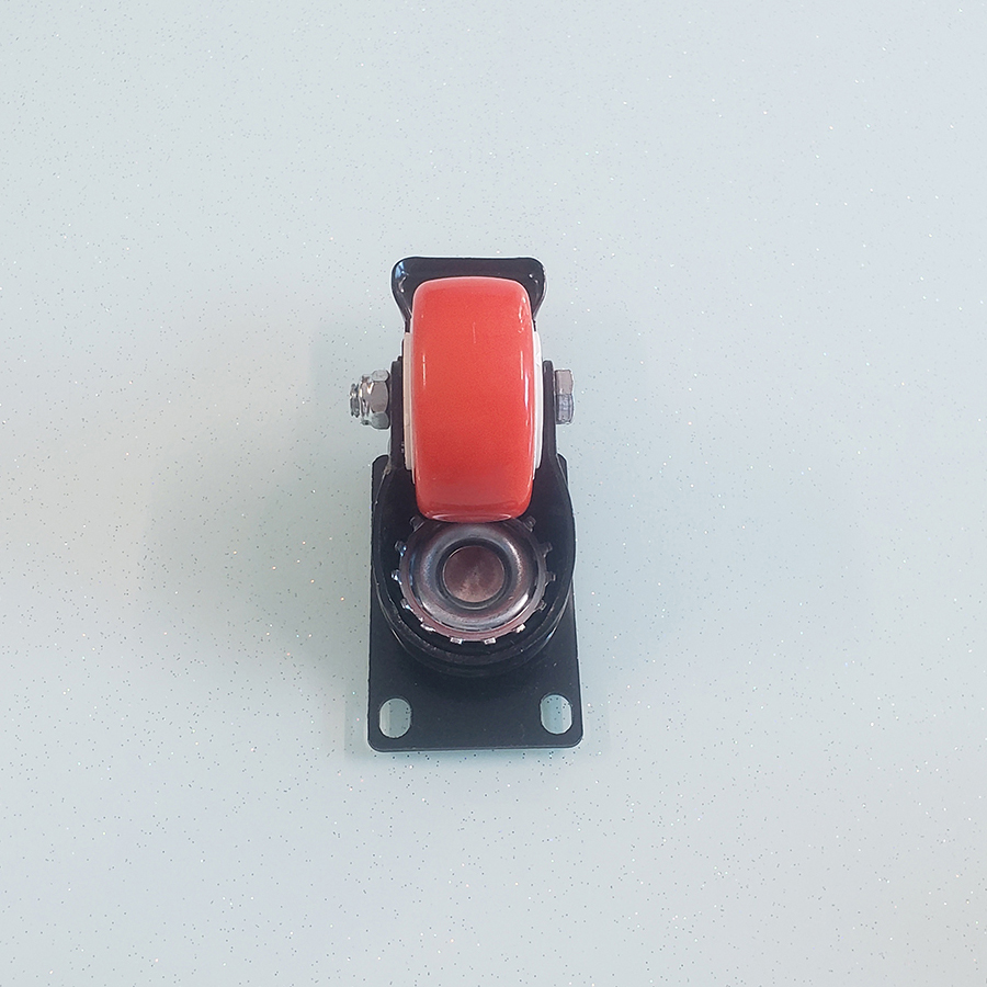 Bánh xe đẩy nhựa PVC đỏ BXD082 xoay khóa kép - Ảnh 7