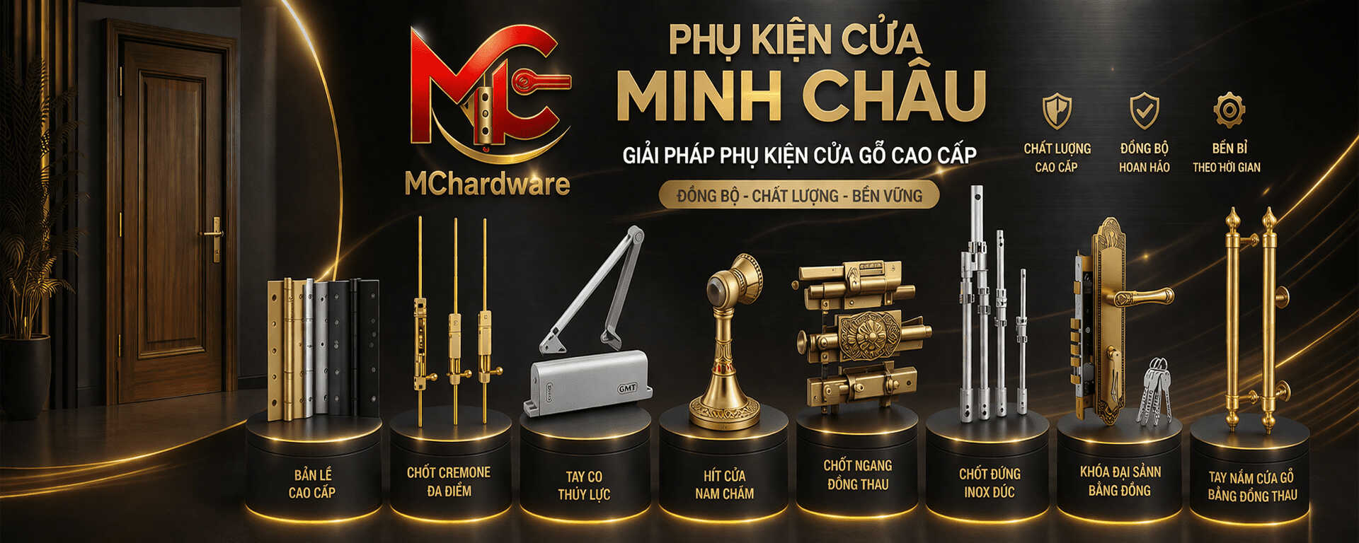 Banner phụ kiện cửa gỗ