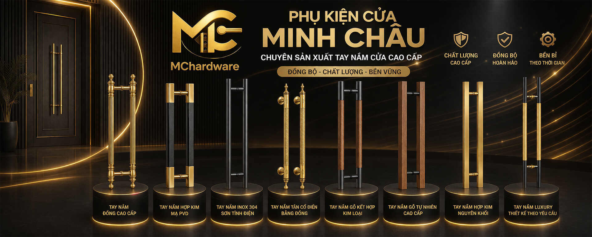 Banner sản xuất tay nắm cửa