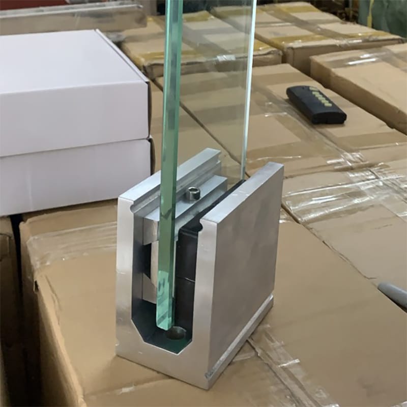 Bộ chân đế kẹp kính lan can không trụ 10cm - Ảnh 2