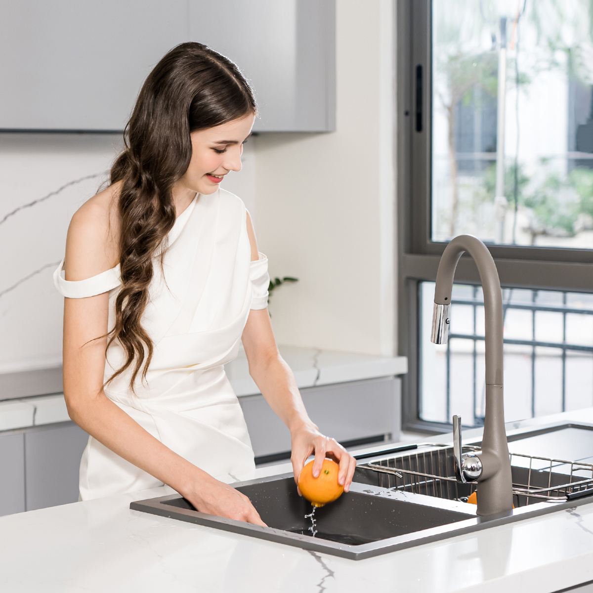 Bộ bồn rửa chén Konox Livello Smart 1160 Grey - Ảnh 5