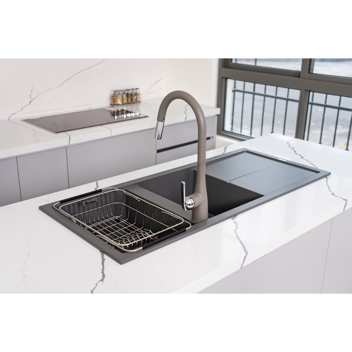 Bộ bồn rửa chén Konox Livello Smart 1160 Grey - Ảnh 9