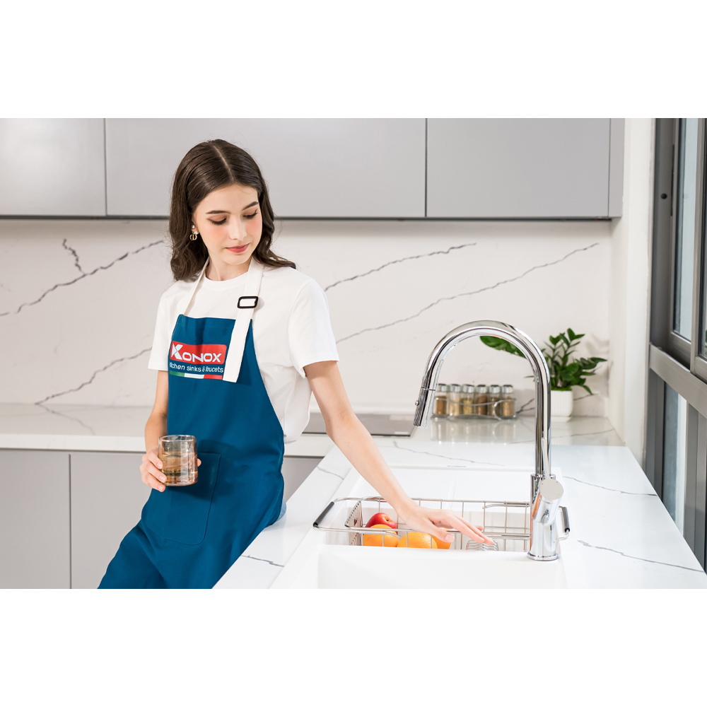Bồn rửa chén Konox Livello Smart 1160 White Silver - Ảnh 9