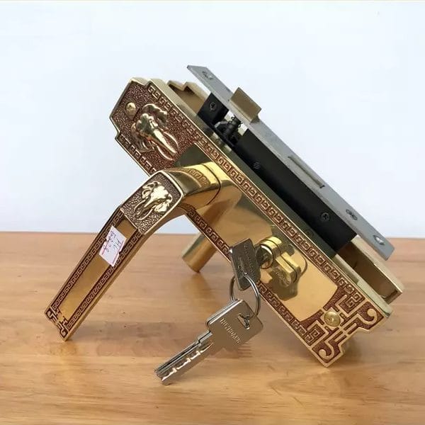Bộ khóa tay nắm đồng thau HC 5828 dài 213 - Ảnh 3