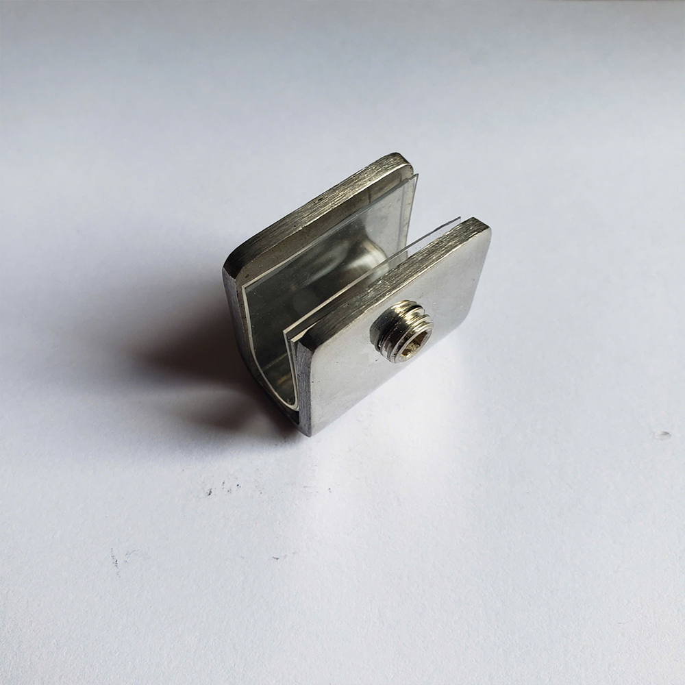 Kẹp kính U 3cm không khoan kính inox 304 - Ảnh 2