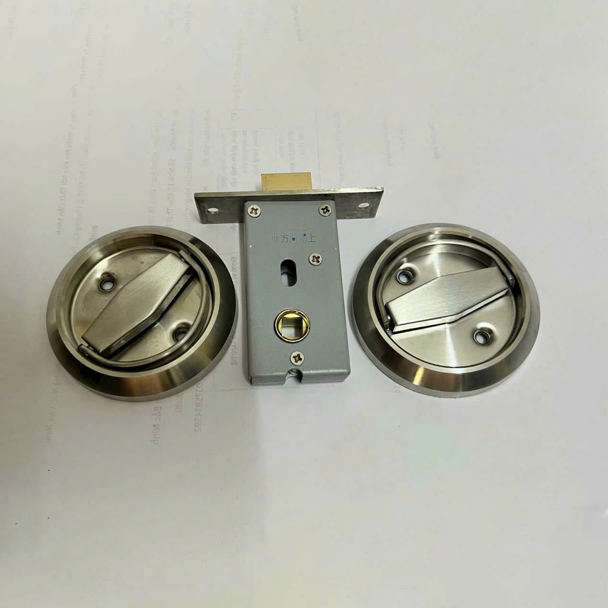 Khóa chốt tay nắm âm inox 304 2 mặt - Ảnh 2