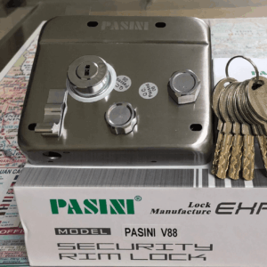 Khóa cửa cổng Pasini V88B đầu bằng Inox SUS 304