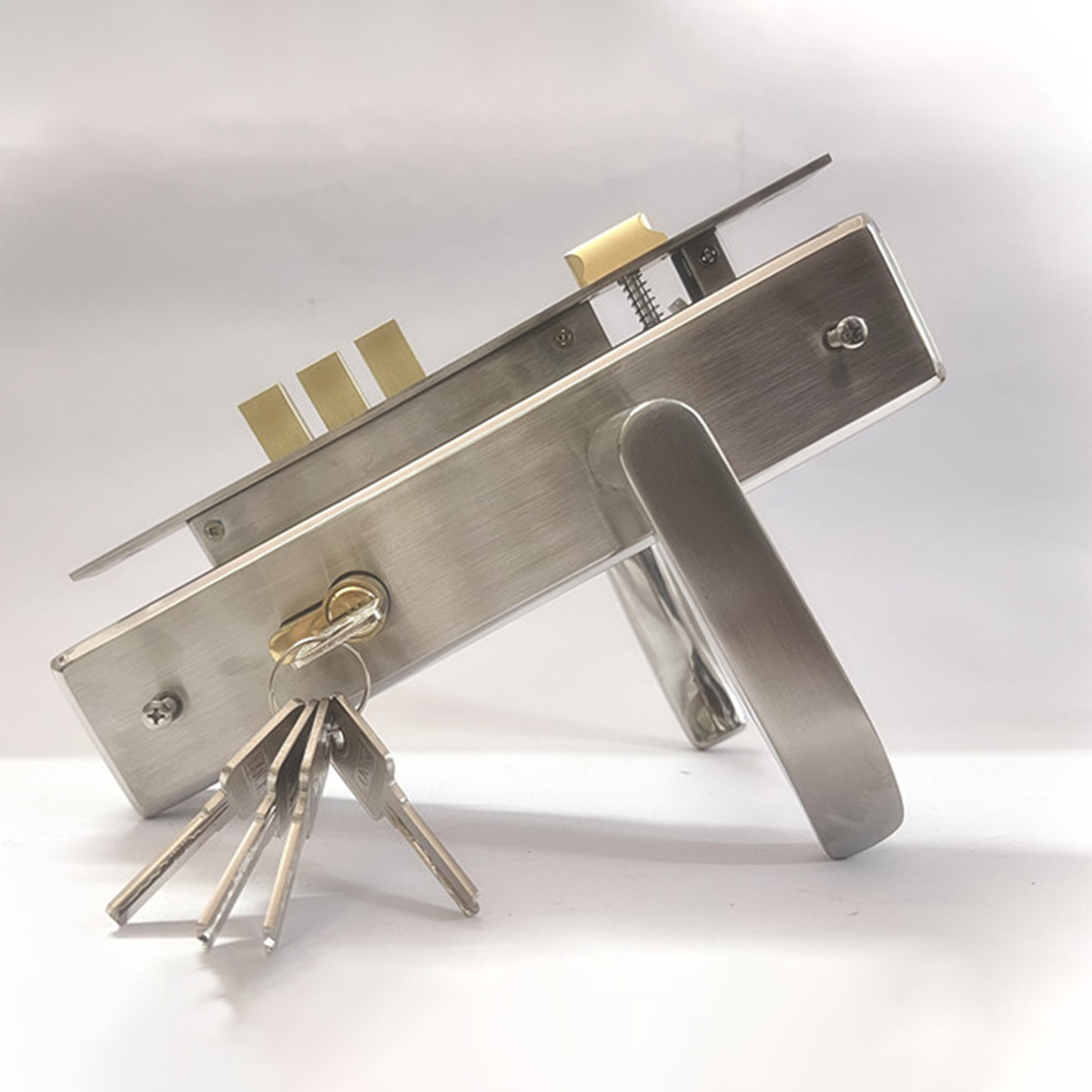 Khóa cửa inox 304 KC003-8530 tay 2ly dài 300mm