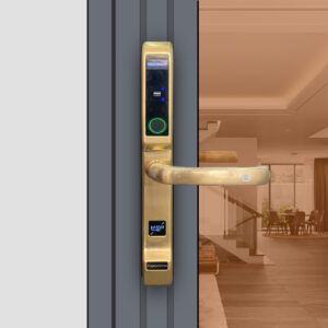 Khóa vân tay Wifi cửa nhôm KVT008-S30D vàng
