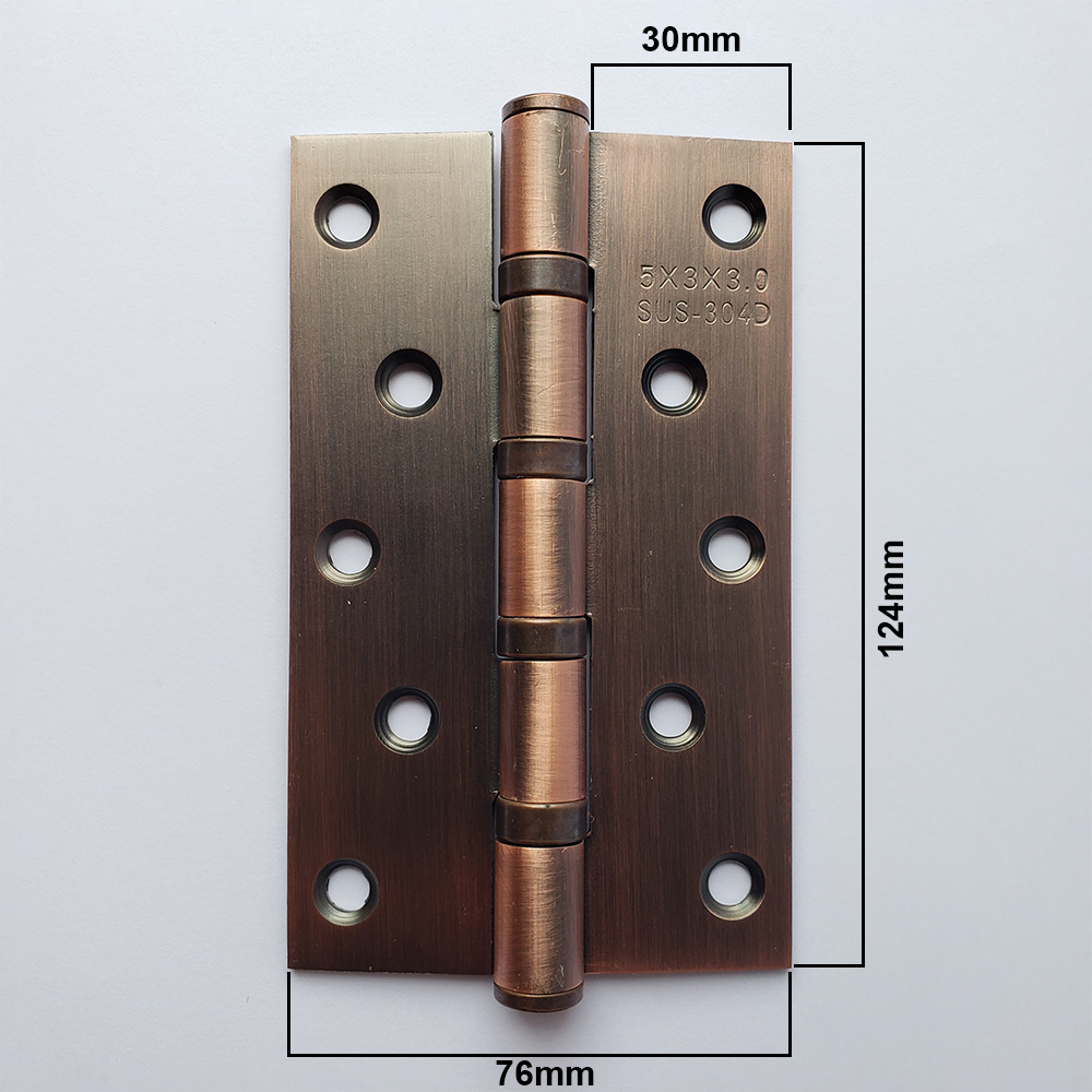 Bản lề lá inox 201 BL020 125x75x3mm màu nâu - Ảnh 5