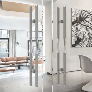 Tay nắm cửa TN039 nhôm đặc ø32 caro xám bạc
