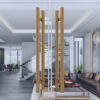 Tay nắm cửa TN050 nhôm đặc ø32 caro vàng