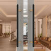 Tay nắm cửa TN051 nhôm đặc ø32 caro đen mờ