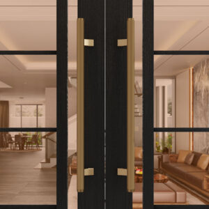 Tay nắm cửa TN052 nhôm đặc ø32 caro vàng