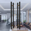 Tay nắm cửa TN054 nhôm đặc ø32 caro đen mờ